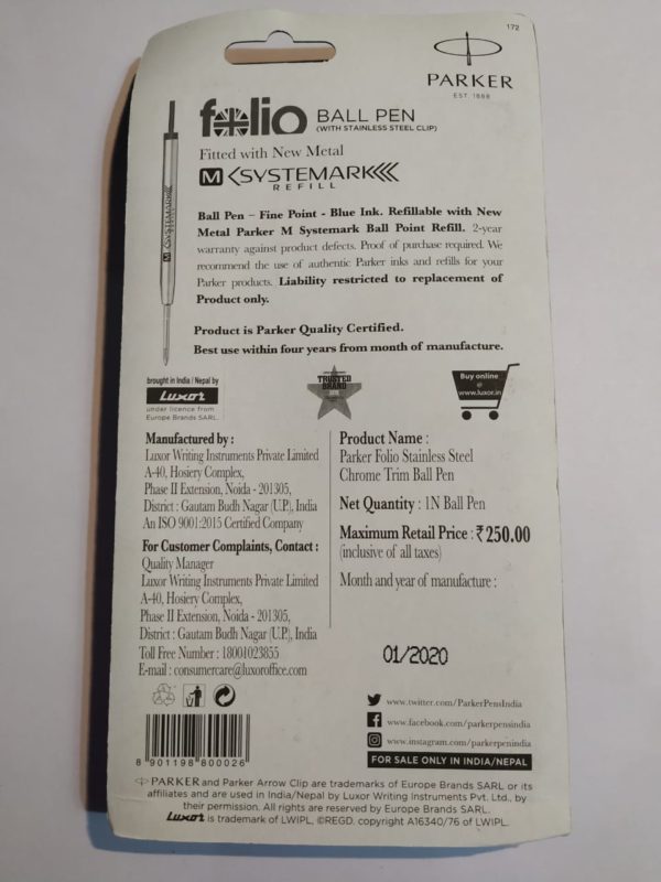 Parker Refillable Ball Pen MRP 250 - Image 2
