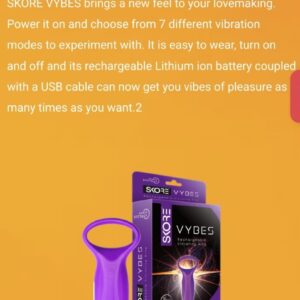 Skore Vybes Pleasure Vibrator For Him & Her (Waterproof | Washable | With Rechargeable Lithium Ion Battery | 7 Different Vibration Modes) FOR AGE 21+ ONLY